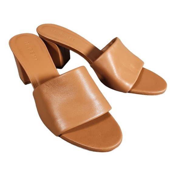 M. Gemi The Clarissa Slide Sandals in Tan Raffia NIB Size 40.5